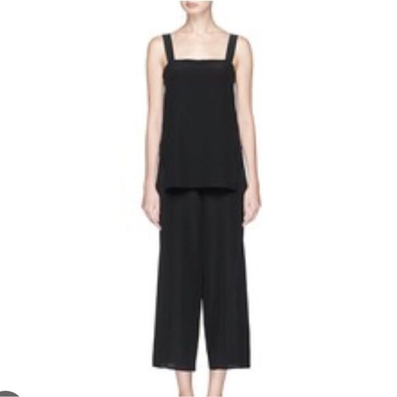 New Theory Dinnlean Black Silk Jumper - Picture 1 of 8